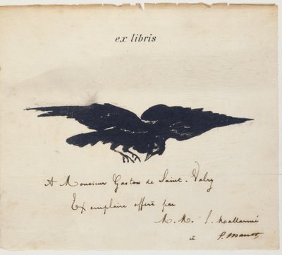 Ex-libris litografiert av Edouard Manet for å illustrere: Edgar Allen POE. Kråken. Ravnen. Oversettelse av Stéphane Mallarmé med illustrasjoner av Edouard Manet av Édouard Manet