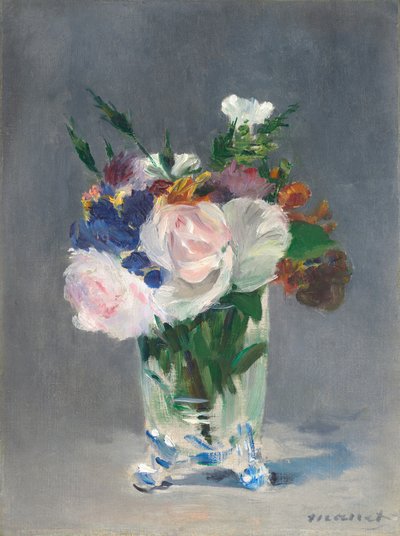Blomster i en krystallvase av Édouard Manet