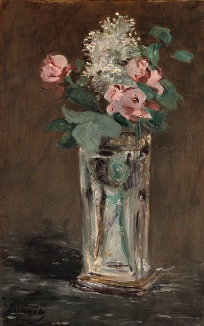 Blomster i en krystallvase av Édouard Manet