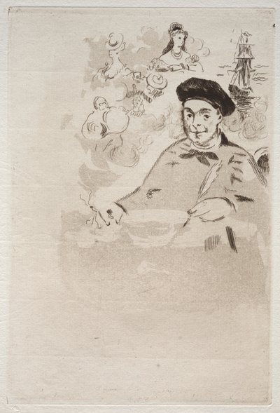 Frontispiece for an edition of Les Ballades by Theodore de Banville   1269310   no       norwegian Successfully Translated  Original: Westward Hoe!, after a drawing by David James Translat: Westward Hoe!, after a drawing by David James 1406591 no norwegian av Édouard Manet