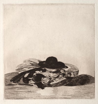 Frontispice for en utgave av Etchings: Hat and Guitar av Édouard Manet