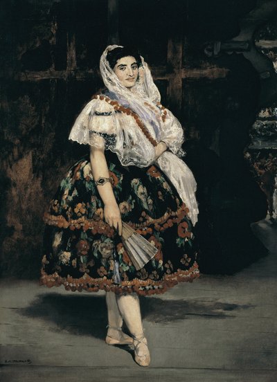 Full-lengde portrett av Lola de Valencia - olje på lerret av Édouard Manet