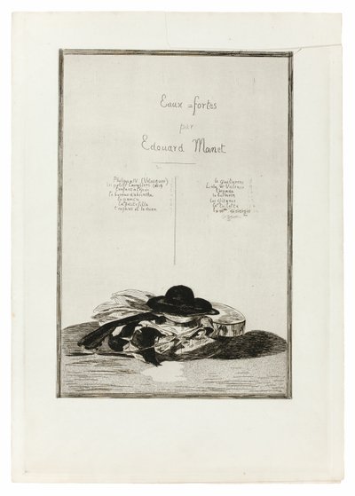 Hat og gitar, Frontispice for utgaven av fjorten etsninger av Édouard Manet