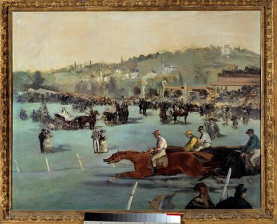 Hesteløp ved Bois de Boulogne-maleriet av Edouard Manet (1832-1883) 1872 Privat samling av Édouard Manet
