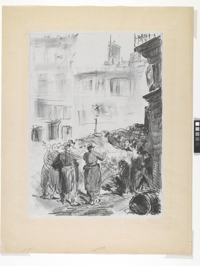The Barricade (litografi på Chine Colle) av Édouard Manet