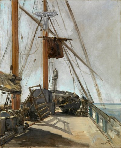 ""The deck of a boat"" - Maleri av Edouard Manet (1832-1883), ca 1860, olje på lerret - Skipets dekk - Olje på lerret av Edouard Manet (1832-1883), ca 1860 - 56, 4x47cm - Nasjonalgalleriet i Victoria, Melbourne av Édouard Manet