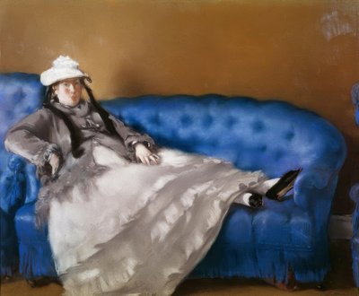 Madame Manet på den blå sofaen av Édouard Manet