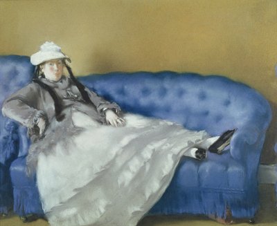 Madame Manet på en blå sofa, 1874 (pastell på papir) av Édouard Manet