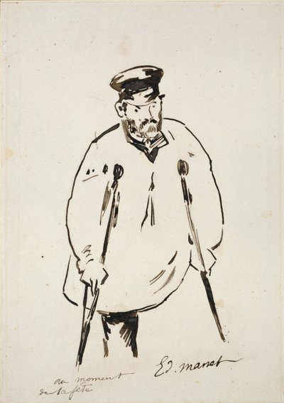Mann på krykker, ca 1850-1880 av Édouard Manet