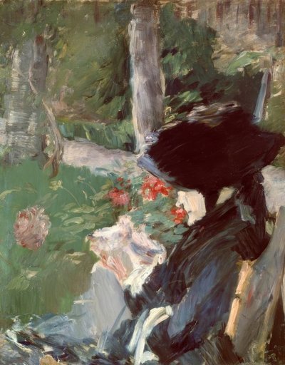 Mme Manet mor i Bellevue-hagen av Édouard Manet