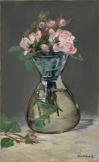 Moseroser i en vase. 1882 av Édouard Manet