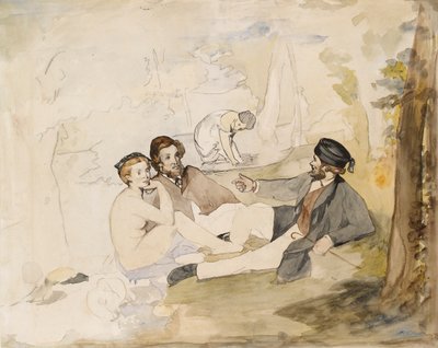 Piknik i en skogslunsj på gresset, 1862-1863. av Édouard Manet