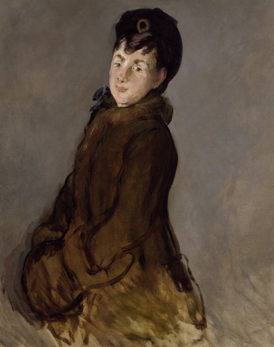Portrett av Isabelle Lemonnier med en muff, ca. 1879 (olje på lerret) av Édouard Manet