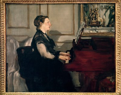 Portrett av Madame Manet på piano Maleri av Edouard Manet (1832-1883) av Édouard Manet