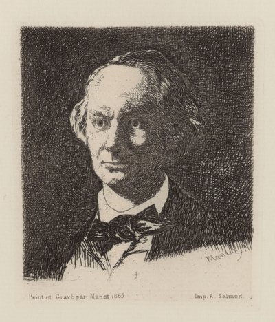 Portrett av poeten Charles Baudelaire 1821-1867 av Édouard Manet