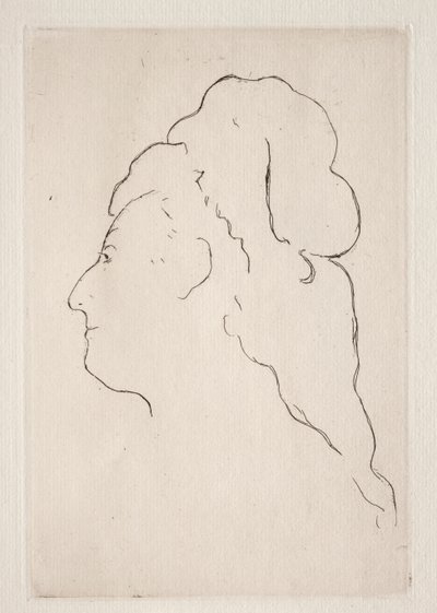 Profilen til Eva Gonzales vendt mot venstre, ca. 1869. av Édouard Manet