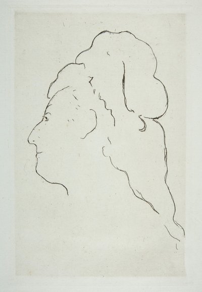 Profilen til Eva Gonzales vendt mot venstre, ca. 1870. av Édouard Manet