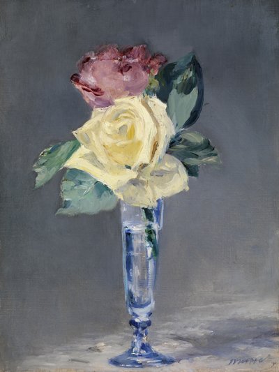 Roser i et champagneglass, ca. 1882 (olje på lerret) av Édouard Manet