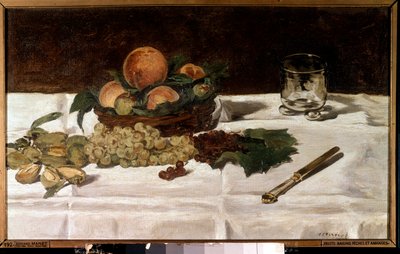 Stilleben, frukt på et bord Maleri av Edouard Manet (1832-1883) 1864 Søn. 0,45x0,73 m Paris, musee d'Orsay. av Édouard Manet
