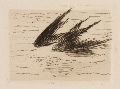Svaler, tallerken 8 fra Le Fleuve av Édouard Manet