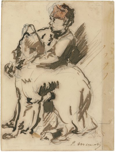 Barnet og hunden av Édouard Manet