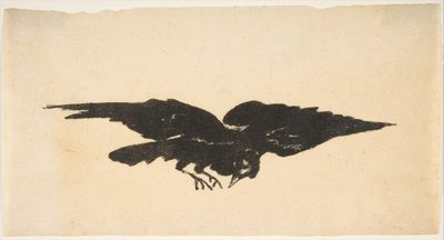 The Flying Raven, Ex Libris for The Raven av Edgar Allan Poe, 1875. av Édouard Manet