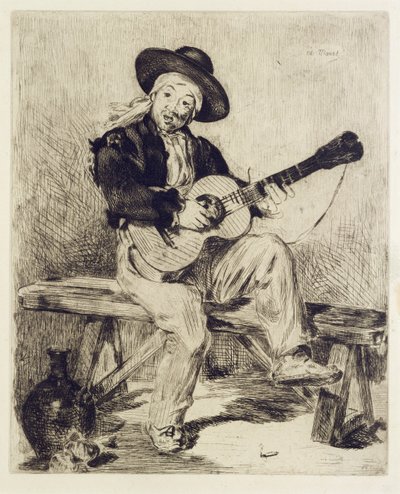 Gitaristen (etsing) av Édouard Manet