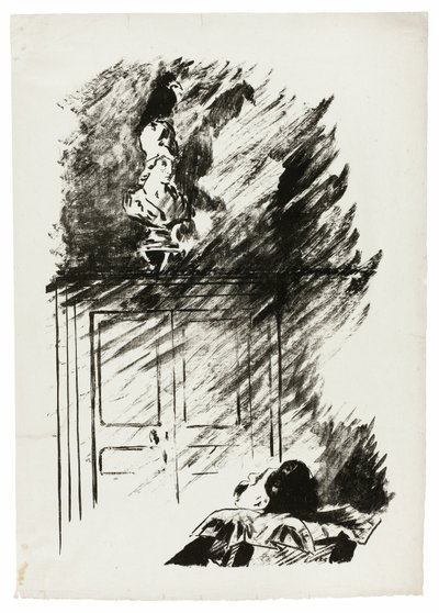 The Raven on the Bust of Pallas ("Perched upon a bust of Pallas ..."), fra The Raven (Le Corbeau) av Édouard Manet