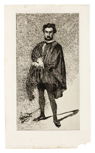 The Tragic Actor (Rouvière i rollen som Hamlet) av Édouard Manet