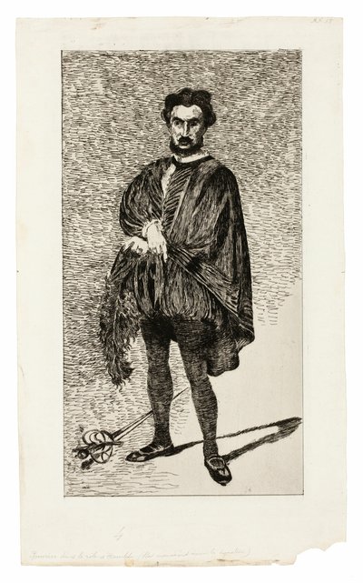 The Tragic Actor (Rouvière i rollen som Hamlet) av Édouard Manet