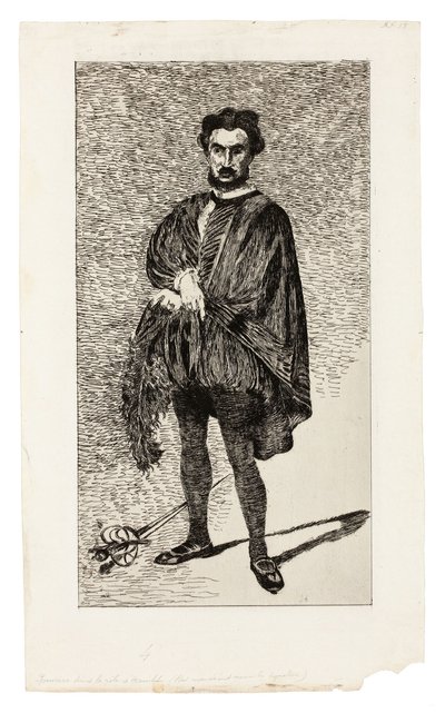 The Tragic Actor (Rouvière i rollen som Hamlet) av Édouard Manet