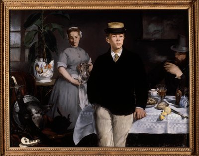 Frokosten i verkstedet Maleri av Edouard Manet (1832-1883) 1868 Søn. 1,18x1,54 m München, Neue Pinakothek - Frokost i studio. Maleri av Edouard Manet (1832-1883) av Édouard Manet