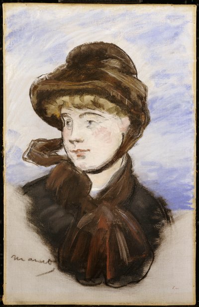 Ung jente i en brun hatt, 1882 av Édouard Manet