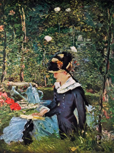 Ung jente på terskelen til hagen på Bellevue, 1880. av Édouard Manet