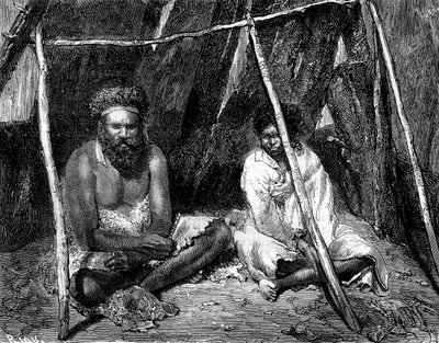 Australske aboriginer, 1886. av Edouard Riou