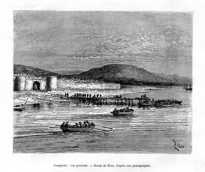 Campeche, Yucatan, Mexico, 1800-tallet av Edouard Riou