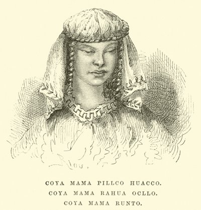 Coya Mama Pillco Huacco, Coya Mama Rahua Ocllo, Coya Mama Runto av Edouard Riou