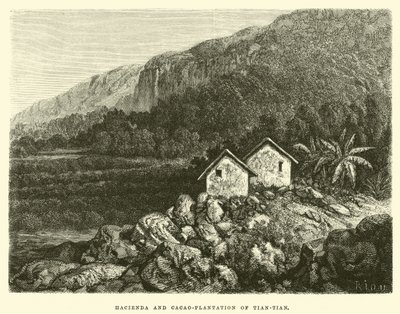 Hacienda og kakao-plantasjen i Tian-tian av Edouard Riou