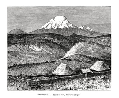 Mount Chimborazo, Ecuador, 1800-tallet av Edouard Riou