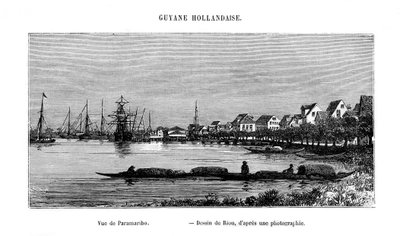 Paramaribo, Republikken Surinam, 1800-tallet av Edouard Riou