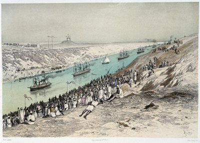 Passasje til El-Guisr i "" Innvielse av Suez-kanalen av G. Nicole. 1869 av Edouard Riou