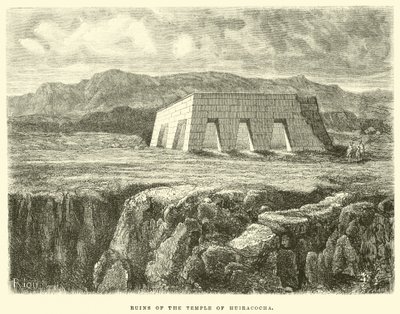 Ruinene av Huiracochas tempel av Edouard Riou