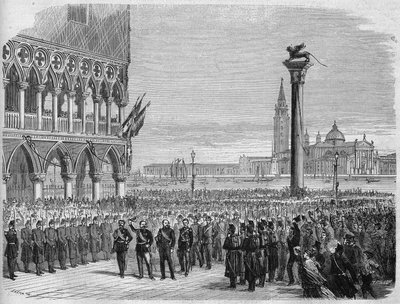 The King of Italy Victor Emmanuel II (Victor Emmanuel) (Vittorio Emanuele) in Venice on St. Mark