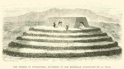 Huiracochas tempel, ifølge historikeren Garcilasso de la Vega av Edouard Riou