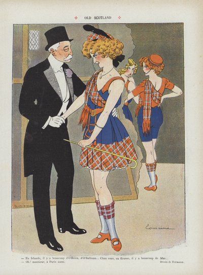 Gamle Skottland. Illustrasjon for Le Rire av Edouard Touraine