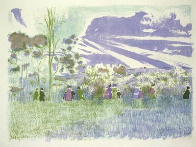 Across the Fields, 189899 av Edouard Vuillard