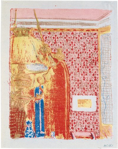 Interiør med rosa veggtepper II av Edouard Vuillard
