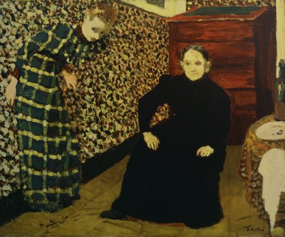 Interiør, mor og søster til kunstneren, 1893 av Edouard Vuillard