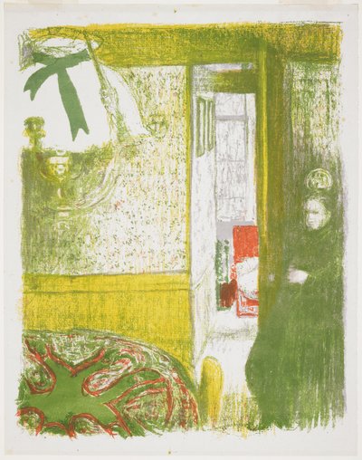 Interiør med hengende lampe av Edouard Vuillard