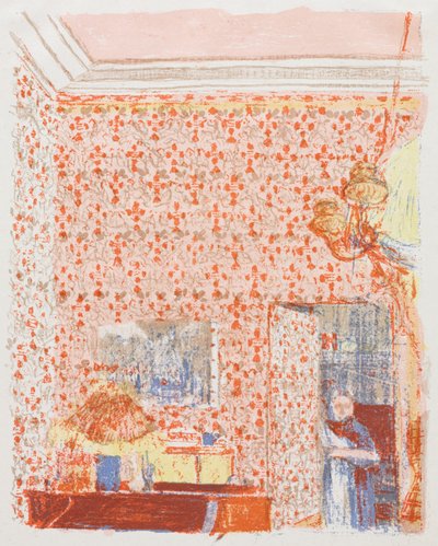 Interiør med rosa tapet I av Edouard Vuillard